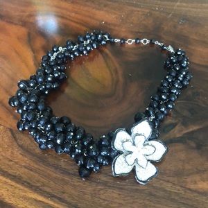 Statement Necklace- Black, Beaded, Beautiful